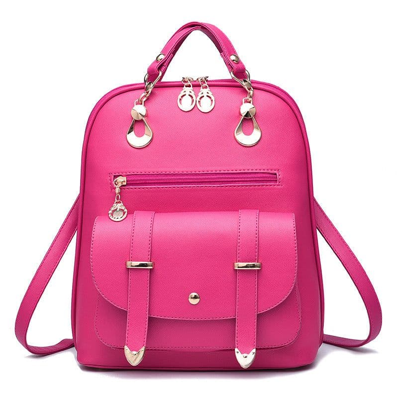 image-Female bag fashion PU leather dual-use backpack