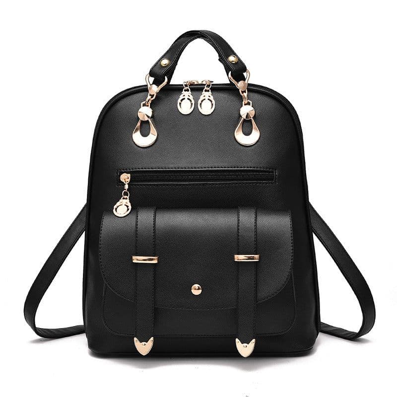 image-Female bag fashion PU leather dual-use backpack