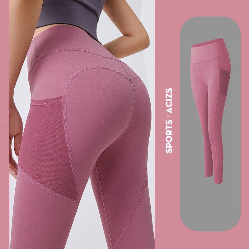image-Yoga Pants Women With Pocket Leggings Sport Girl Gym Leggings Women Tummy Control Jogging Tights Female Fitness Pants
