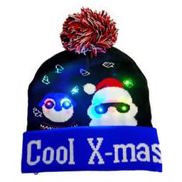 image-LED Christmas Hat Sweater Knitted Beanie Christmas Light Up Knitted Hat Christmas Gift Kids Xmas New Year Decorations