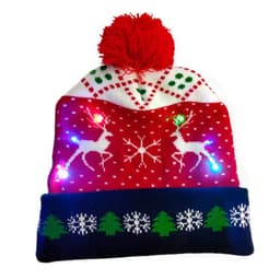image-LED Christmas Hat Sweater Knitted Beanie Christmas Light Up Knitted Hat Christmas Gift Kids Xmas New Year Decorations