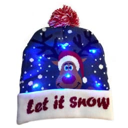 image-LED Christmas Hat Sweater Knitted Beanie Christmas Light Up Knitted Hat Christmas Gift Kids Xmas New Year Decorations