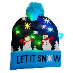image-LED Christmas Hat Sweater Knitted Beanie Christmas Light Up Knitted Hat Christmas Gift Kids Xmas New Year Decorations