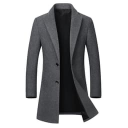 image-Men's long coat woolen coat trench coat
