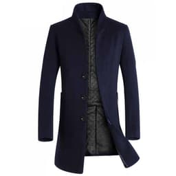 image-Men's long coat woolen coat trench coat