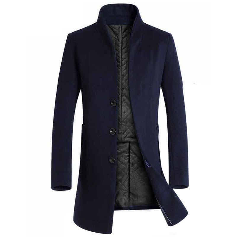 image-Men's long coat woolen coat trench coat