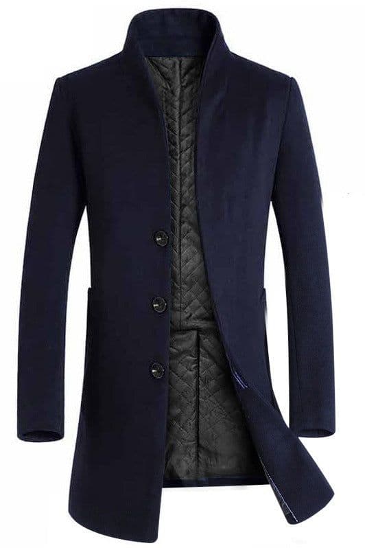 image-Men's long coat woolen coat trench coat