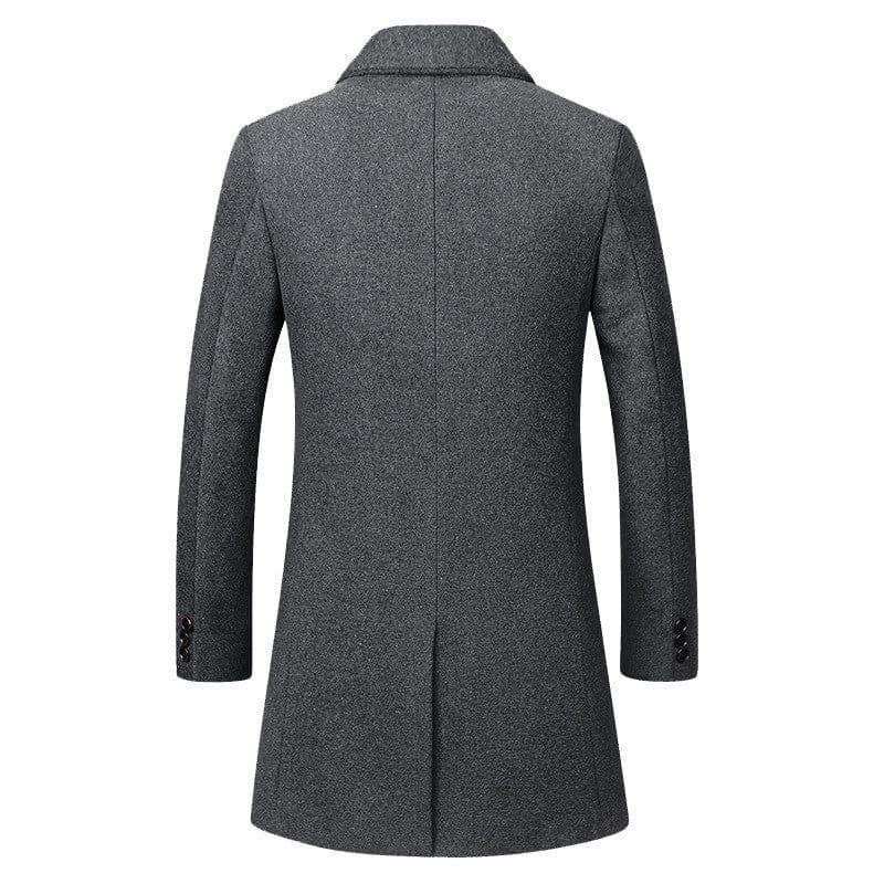 image-Men's long coat woolen coat trench coat