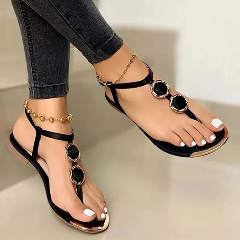image-Women's Flat Sandals Summer Beach Shoes