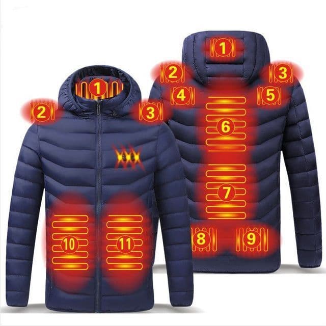 image-Winter Smart Heating Cotton USB Charging Heating Cotton Men's Jacket