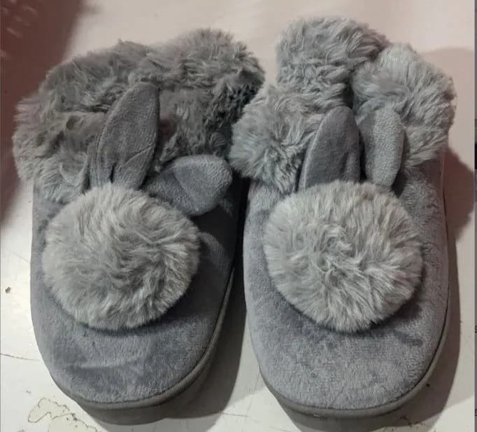 image-Autumn Winter Cotton Slippers Fur Rabbit Home Warm Thick Bottom Indoor Cotton Shoes Womens Slippers Cute Fluffy Cat Slippers