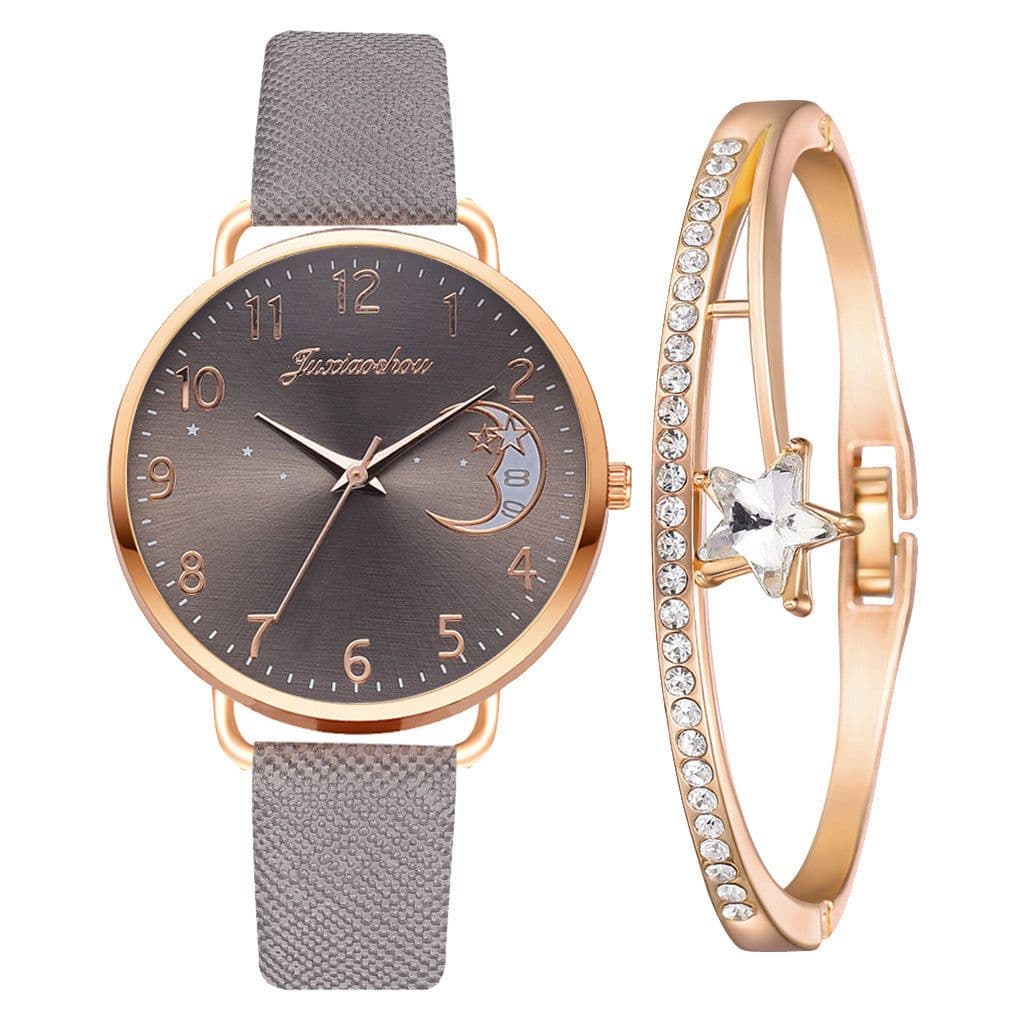 image-Lovely Moon Pattern Quartz Watch for Women With Strap Dial Ladies Wristwatch Montre Femme Relogio Feminino Reloj Mujer Drop Ship