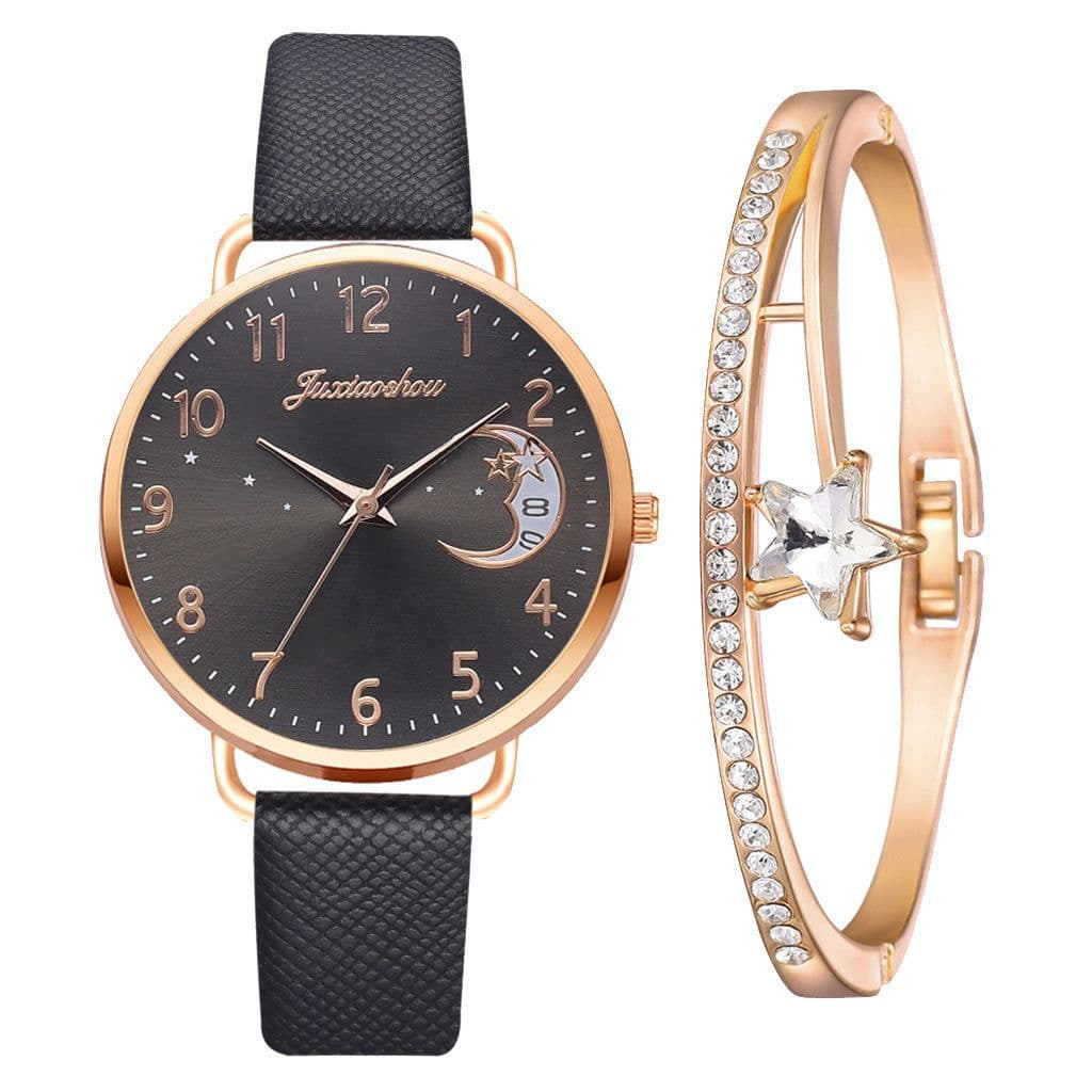 image-Lovely Moon Pattern Quartz Watch for Women With Strap Dial Ladies Wristwatch Montre Femme Relogio Feminino Reloj Mujer Drop Ship