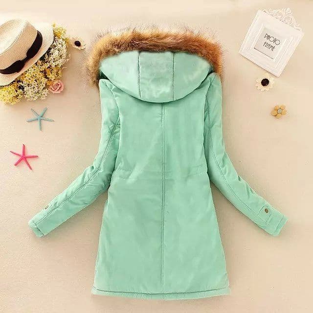 image-Thick Winter Jacket Women Large Size Long Section Hooded parka outerwear new fashion fur collar Slim padded cotton warm coat