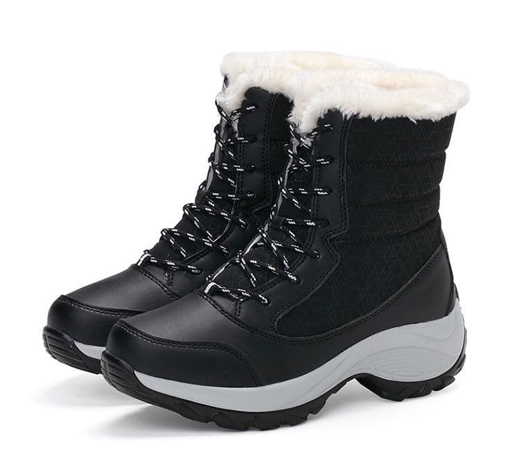 image-Snow Boots Female High To Help Waterproof Ladies Cotton Shoes Boots Plus Velvet Shoes