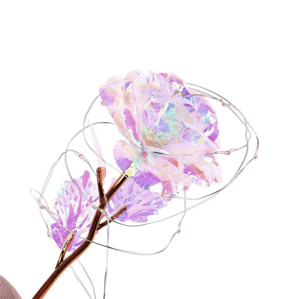 image-Enchanted Forever Rose Flower in Glass LED Light Christmas Decoration