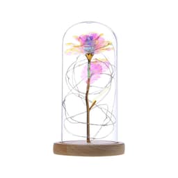 image-Enchanted Forever Rose Flower in Glass LED Light Christmas Decoration