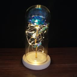 image-Enchanted Forever Rose Flower in Glass LED Light Christmas Decoration