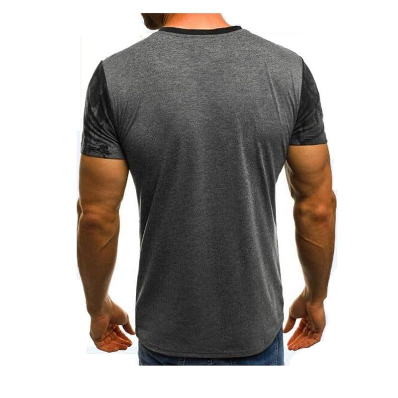 image-E-BAIHUI Men Fitness Compression T-Shirt Casual Cotton Black And Red Gradient High Quality Slim Shirt Men Fashion Tee Tops CG002