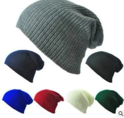 image-Men's And Women's Warm Solid Color Striped Caps