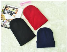 image-Men's And Women's Warm Solid Color Striped Caps