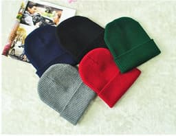 image-Men's And Women's Warm Solid Color Striped Caps