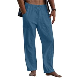 image-Men's Linen Casual Drawstring Loose Pants