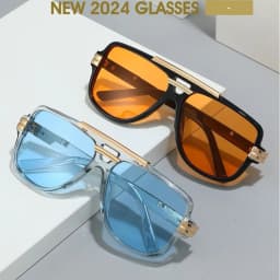 image-Square Retro Square Sunglasses Fashion Metal Sunglasses