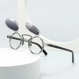 image-Sun Glasses Round Beige Frame