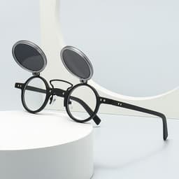 image-Sun Glasses Round Beige Frame