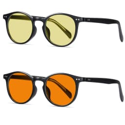 image-Cross-Border Fashion Good-looking Face Slimming Orange Yellow Anti-blue Light UV Glasses