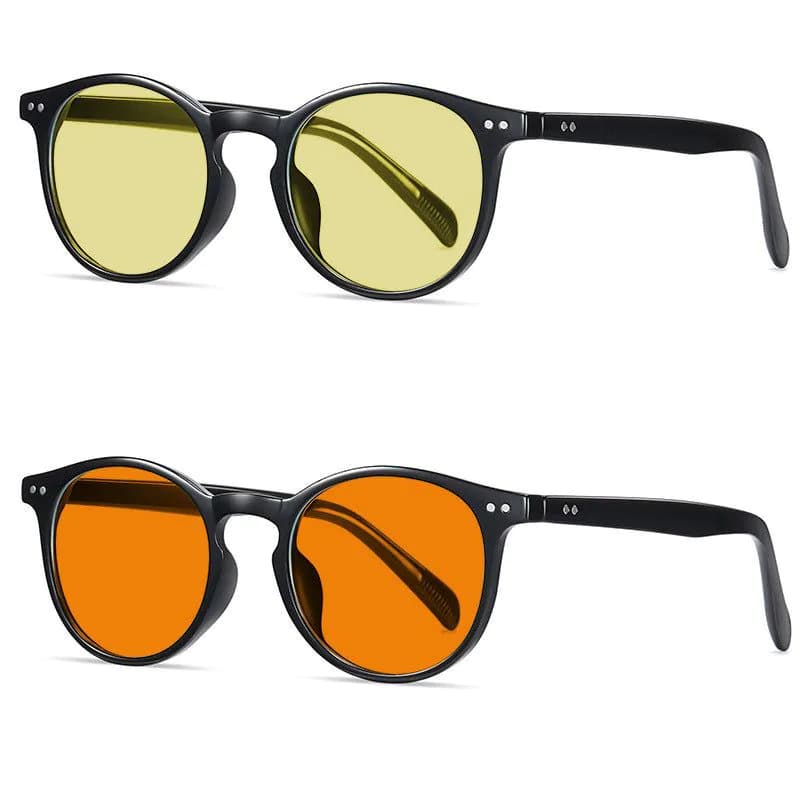 image-Cross-Border Fashion Good-looking Face Slimming Orange Yellow Anti-blue Light UV Glasses