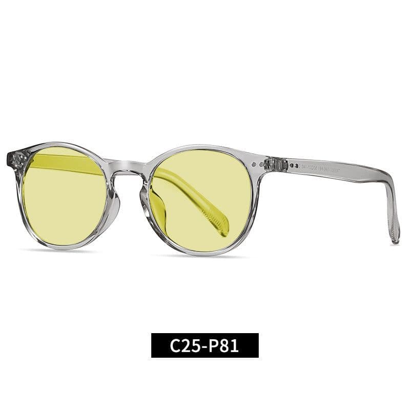 image-Cross-Border Fashion Good-looking Face Slimming Orange Yellow Anti-blue Light UV Glasses