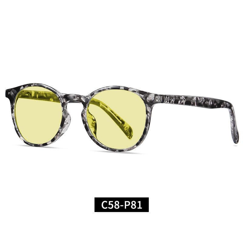 image-Cross-Border Fashion Good-looking Face Slimming Orange Yellow Anti-blue Light UV Glasses