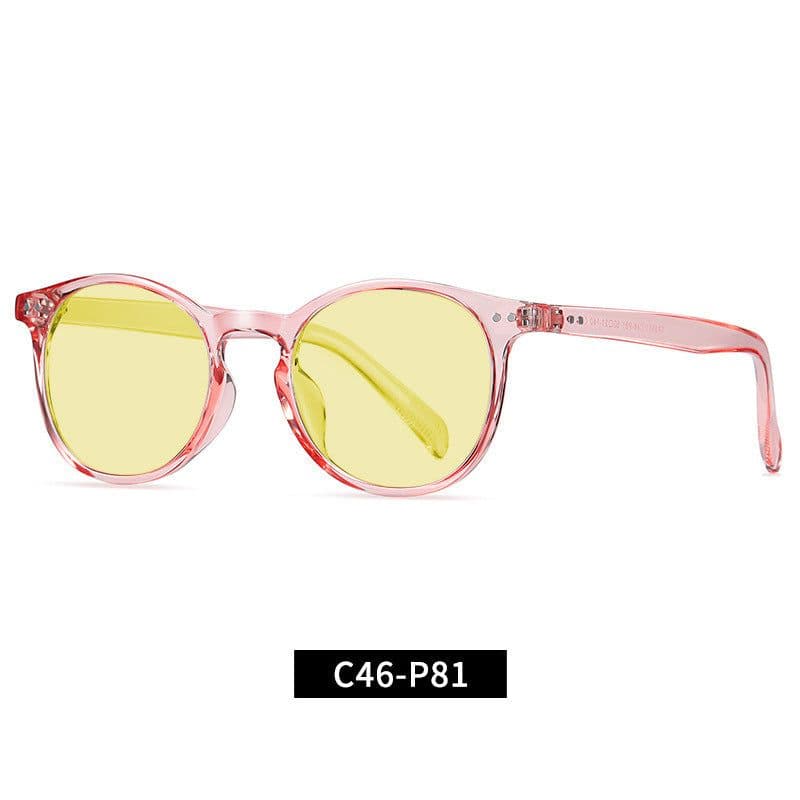 image-Cross-Border Fashion Good-looking Face Slimming Orange Yellow Anti-blue Light UV Glasses
