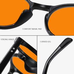image-Cross-Border Fashion Good-looking Face Slimming Orange Yellow Anti-blue Light UV Glasses