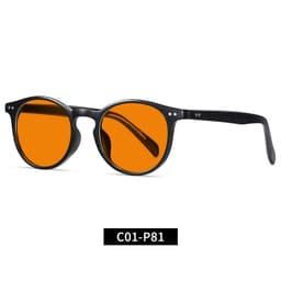 image-Cross-Border Fashion Good-looking Face Slimming Orange Yellow Anti-blue Light UV Glasses
