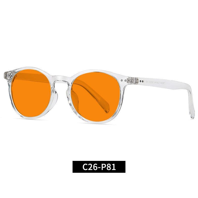 image-Cross-Border Fashion Good-looking Face Slimming Orange Yellow Anti-blue Light UV Glasses