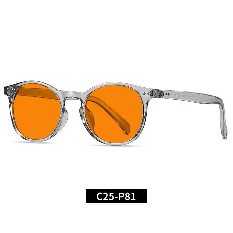 image-Cross-Border Fashion Good-looking Face Slimming Orange Yellow Anti-blue Light UV Glasses
