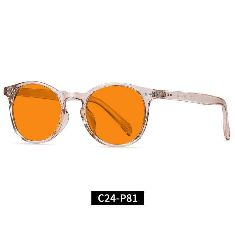 image-Cross-Border Fashion Good-looking Face Slimming Orange Yellow Anti-blue Light UV Glasses