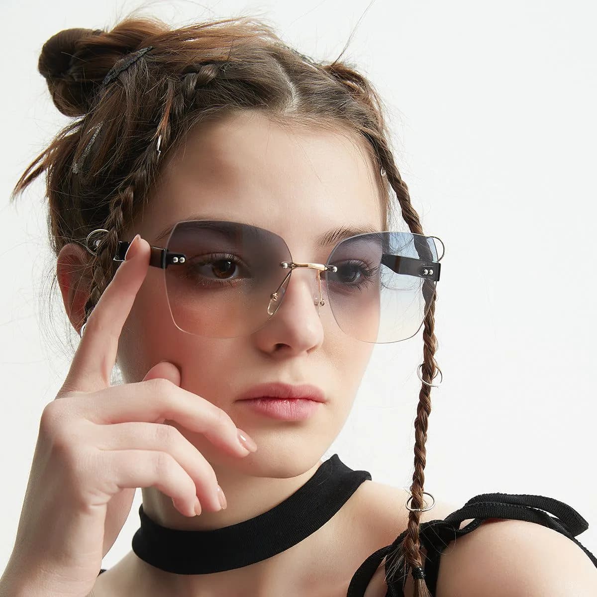 image-Diamond Cut Edge High-end Sunglasses For Women