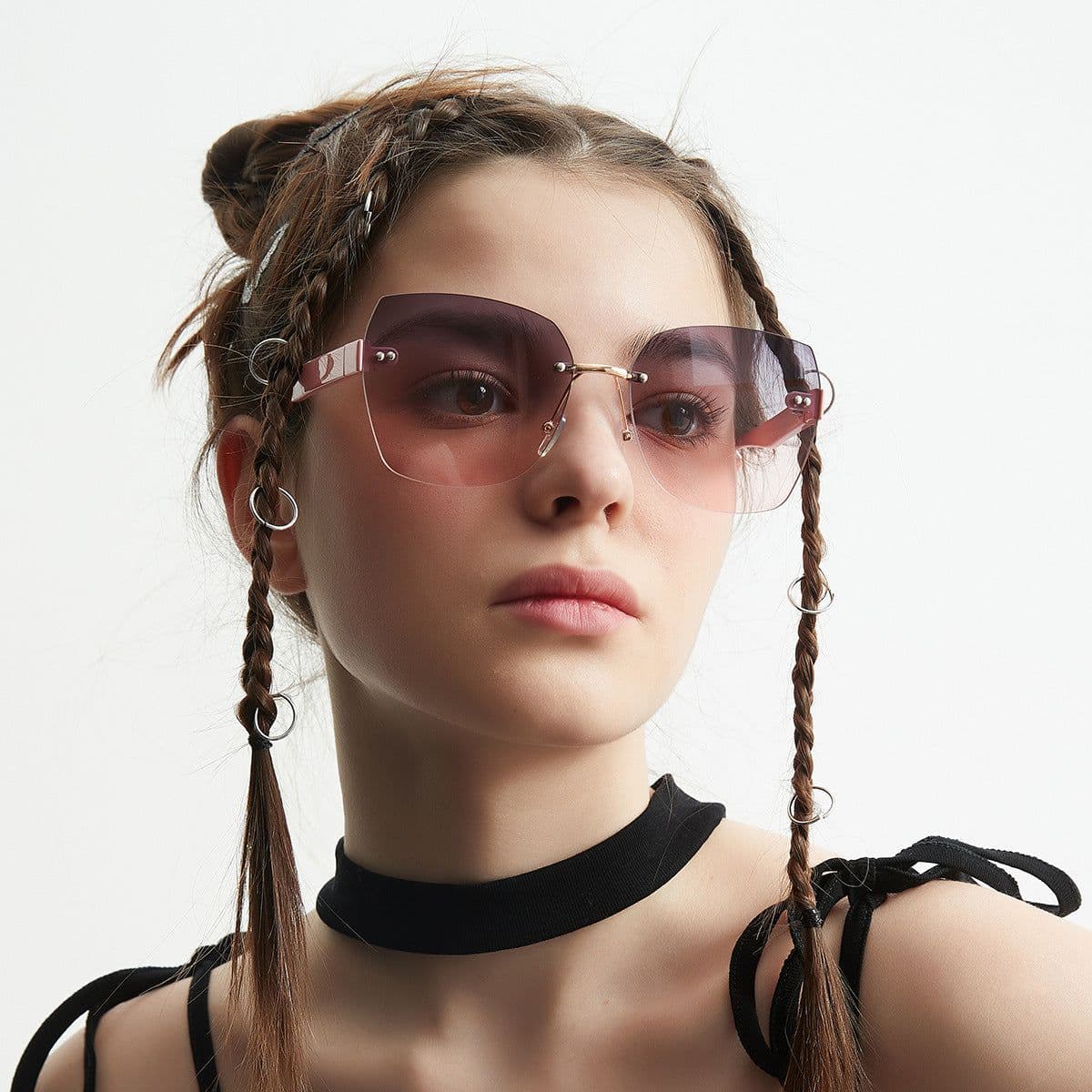 image-Diamond Cut Edge High-end Sunglasses For Women