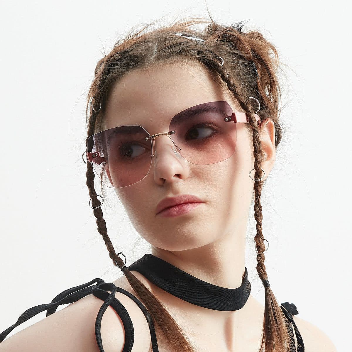 image-Diamond Cut Edge High-end Sunglasses For Women