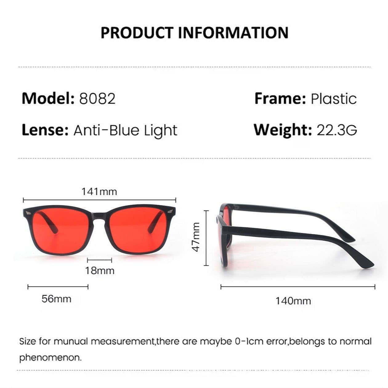 image-Orange Red Anti Blue Light UV Glasses