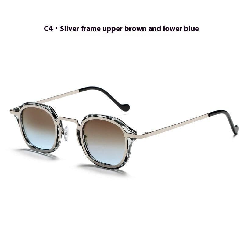 image-Square Metal PC Mixed Sunglasses Men's High-grade Artistic Punk Ins