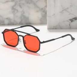 image-Steampunk Double Beam Sunglasses European And American Men's Metal Polygon Large Frame