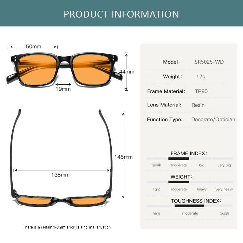 image-Color Changing 5025 Orange Anti-blue Light UV Glasses CR39
