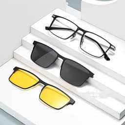 image-Uv Protection Sunglasses Magnetic Suction Set Mirror Myopia Frame Polarized