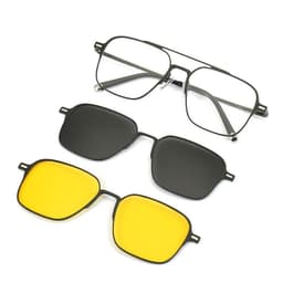 image-Uv Protection Sunglasses Magnetic Suction Set Mirror Myopia Frame Polarized
