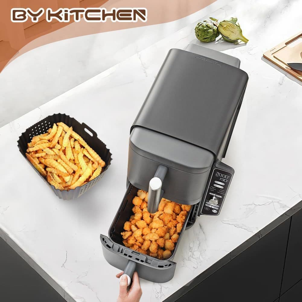 image-Double Layer Air Fryer Silicone Lining